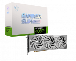 Видеокарта MSI GeForce RTX 4060 TI GAMING X SLIM WHITE 16G, 16G GDDR6 128-bit HDMI 3xDP RTX 4060 TI