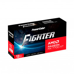 Видеокарта,12 GB, PowerColor RX 7700 XT Fighter [RX7700XT 12G-F/OC], HDMI/3DP, GDDR6/192bit