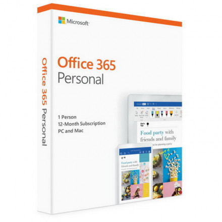 Офисный пакет Microsoft (Office) 365 Personal 32/64 Russian, P8, без диска, подписка на 1 год, 1ПК, 