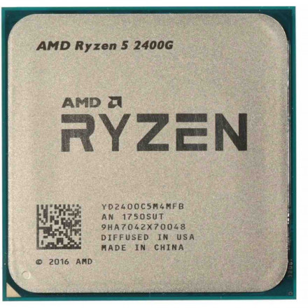 Процессор AMD Ryzen 5 2400G 3,6ГГц (3,9ГГц Turbo) Raven Ridge, 4-ядра, 8 потоков, с мощной встроенно