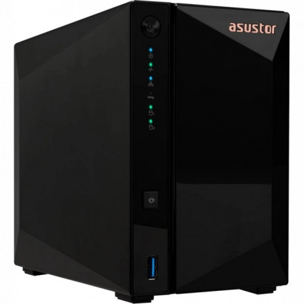 Сетевое Хранилище Asustor AS3302T, 2хHDD, 3xUSB 3.2, 1x2.5G/1G/100M, Realtek RTD1296, 4 core, ARM 64, 2 Gb DDR4, Wake-on-LAN 90IX01I0-BW3S00