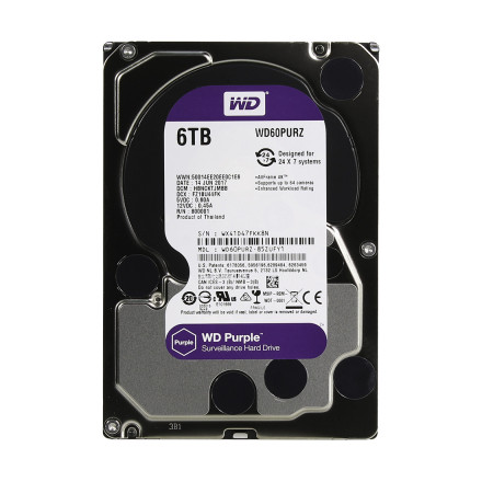 Жёсткий диск HDD WD Purple™ 6ТБ WD60PURZ