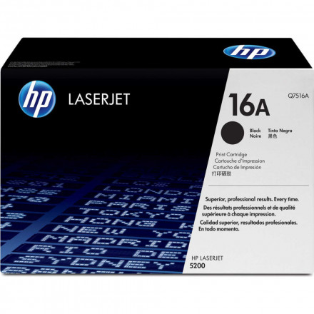 Картридж HP Q7516A Black for LaserJet 5200, up to 12000 pages.