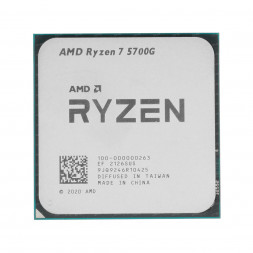 Процессор AMD Ryzen 7 5700G 3,8Гц (4,6ГГц Turbo) AM4, 7nm, 8/12/8, 4Mb L3 16Mb, 65W, with Wraith Ste