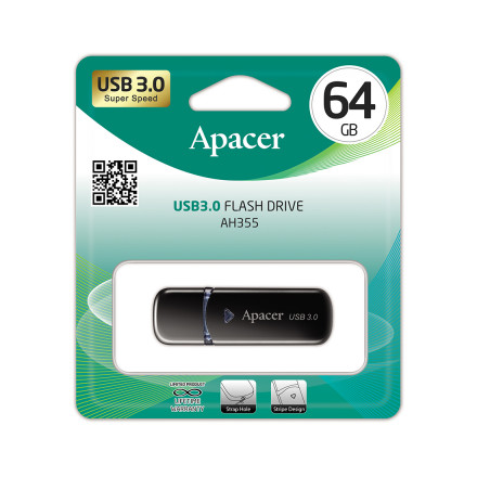 USB-накопитель Apacer AH355 64GB Чёрный