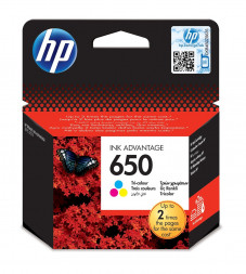 Картридж HP CZ102AE Tri-colour Ink №650 for Deskjet Ink Advantage 2515, up to 200 pages.