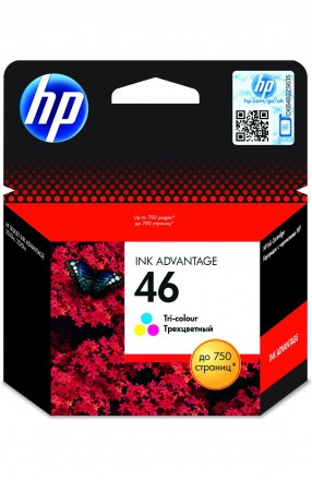 Картридж HP CZ638AE Tri-color Ink Advantage №46 for DeskJet 2020hc/2520hc, up to 750 pages.