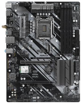Материнская плата ASRock Z490 PHANTOM GAMING 4/AC LGA1200 4xDDR4 6xSATA RAID UM.2 HDMI WiFi ATX