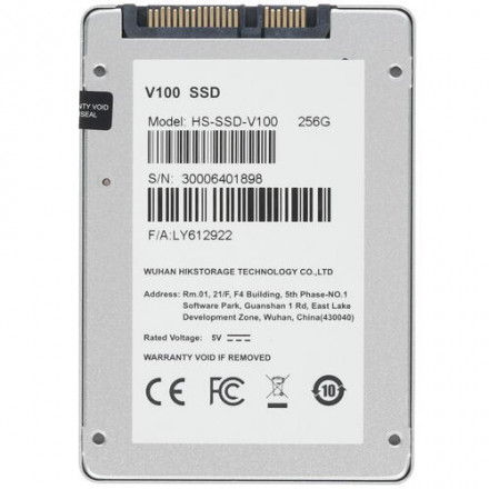 Твердотельный накопитель SSD 256 GB Hikvision, HS-SSD-V100/256G, SATA 6Gb/s (для систем видеонаблюде