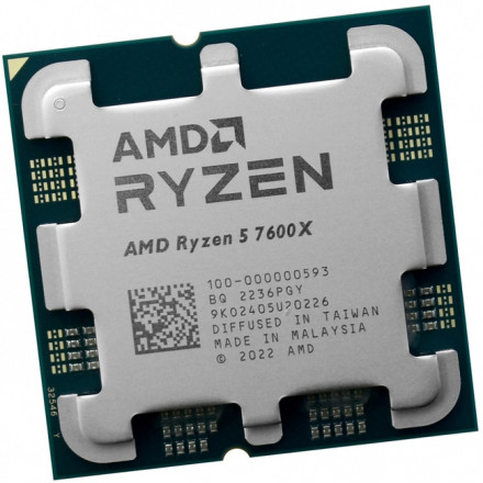 Процессор AMD Ryzen 5 7600X 4,7Гц (5,3ГГц Turbo) Zen4 6-ядер 12-потоков, 6MB L2, 32MB L3, 105W-142W, AM5, OEM, 100-000000593