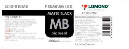 Чернила Stylus PRO 4880/7880/9880 LOMOND LE10-010MB Matte Black / Матовый Черный 1L. Пигментные