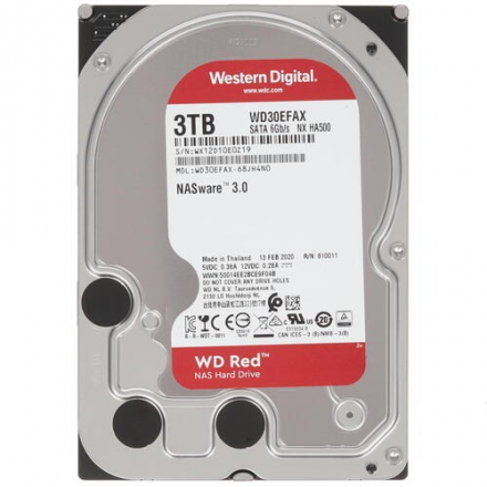 Жесткий диск HDD 3Tb Western Digital Red SATA3 3,5&quot; 5400rpm 256Mb WD30EFAX