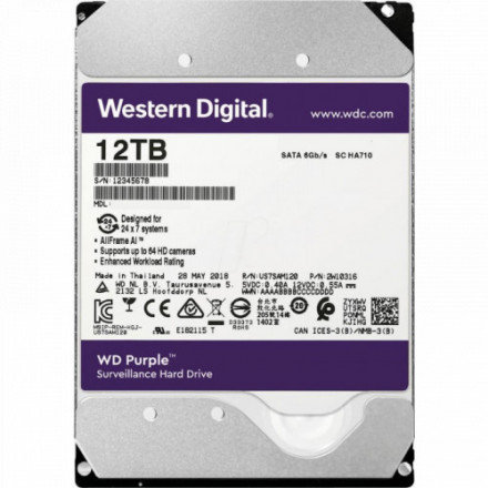 Накопитель на жестком магнитном диске WD Purple WD121PURX-78 12ТБ 3,5&quot;