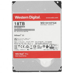 Жесткий диск для NAS систем HDD 18Tb Western Digital Red PRO SATA3 3,5&quot; 7200rpm 512Mb WD181KFGX