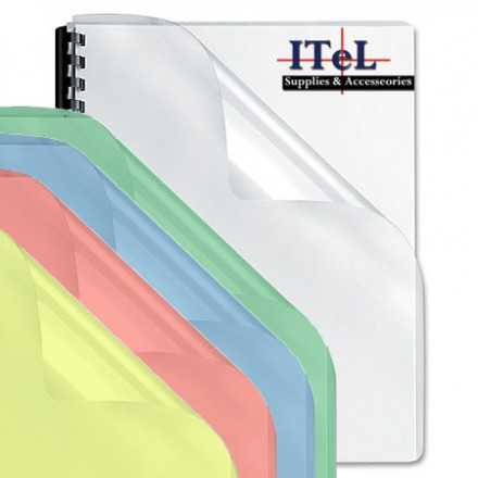 Обложка  ПВХ прозрачная глянец iBind А4/100/150mk  (20х5цветов )  прозр.,синий,красн,желтый,зел.