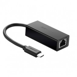 Конвертер сигнала UGREEN 30287 USB 2.0 Type C 10/100Mbps Ethernet Adapter 110mm (Black)