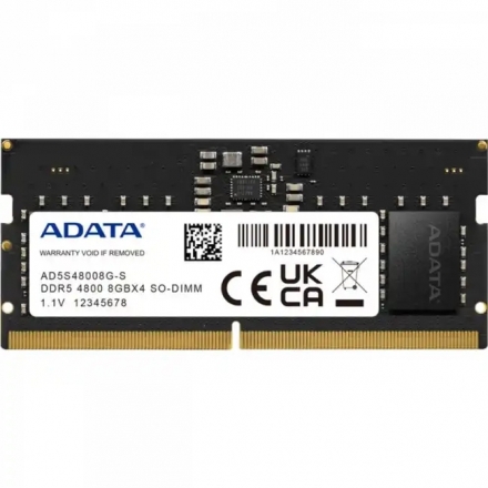 Оперативная память ADATA AD5S48008G-S SO-DIMM DDR5, 8GB, 4800MHz