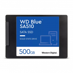 Твердотельный накопитель 500GB SSD WD BLUE SA510 2.5” 7мм SATA 6Gb/s Чтение 555Мб/с Запись 440Мб/с, WDS500G3B0A.