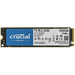 Твердотельный накопитель 1Tb SSD Crucial P2 3D NAND M.2 PCIe NVMe Gen3 R2400Mb/s W1800MB/s CT1000P2SSD8