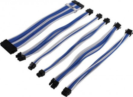 Удлинитель кабеля питания для БП 1STPLAYER SKY-001, 35cm, blue/white