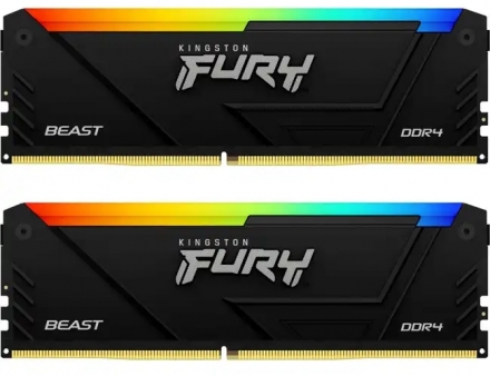 Оперативная память Kingston FURY Beast Black RGB KF426C16BB2AK2/16 DIMM DDR4, 16GB (2 x 8GB), 2666MH