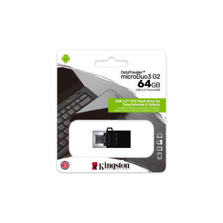 USB-накопитель Kingston DTDUO3G2/64GB 64GB Чёрный