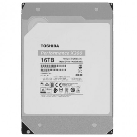 Жесткий диск HDD 16Tb TOSHIBA X300 SATA 6Gb/s 7200rpm 512Mb 3.5&quot; HDWR31GUZSVA