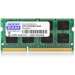 Оперативная память для ноутбука GOODRAM 4Gb DDR3 1333Mhz, GR1333S364L9S/4G