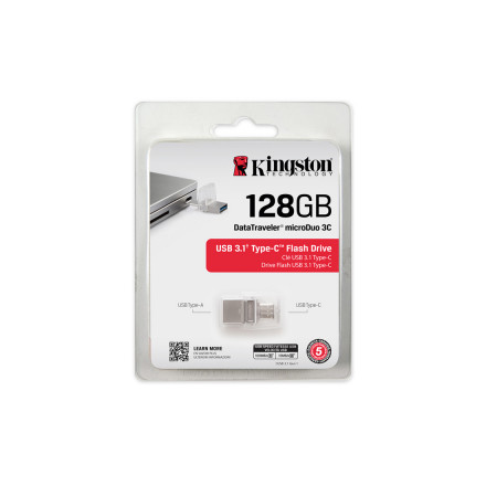 USB-накопитель Kingston DTDUO3C/128GB 128GB Серебристый