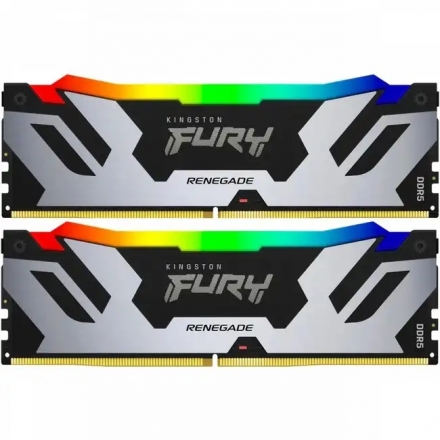 Оперативная память Kingston Fury Renegade Silver RGB DIMM DDR5, 48GB (2 x 24GB), 6400MHz KF564C32RSA