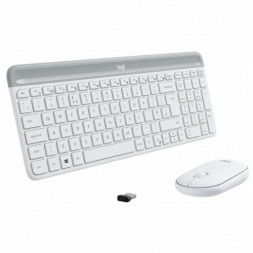Комплект беспроводной Logitech Slim Wireless Keyboard and Mouse Combo MK470-OFFWHITE-RUS-2.4GHZ-N/A-
