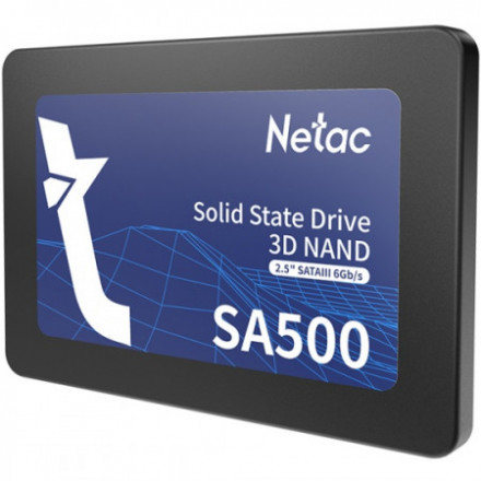 Твердотельный накопитель SSD 480Gb, SATA 6 Gb/s, Netac SA500, 2.5&quot;, 3D TLC, 520R/450W