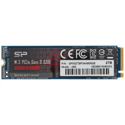 Твердотельный накопитель SSD M.2 2 TB Silicon Power A80, SP002TBP34A80M28, NVMe 1.3