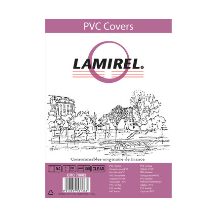 Обложки Lamirel Transparent A4 LA-78682, PVC, прозрачные, 200мкм, 100шт