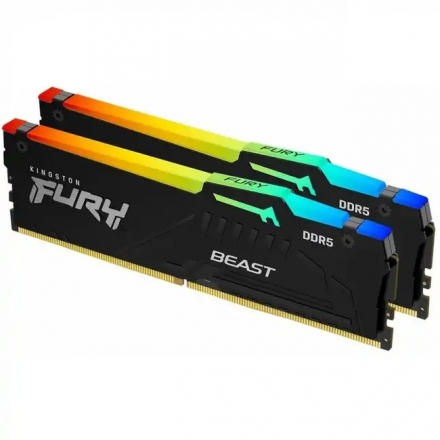 Оперативная память Kingston Fury Beast RGB DIMM DDR5, 16GB (2 x 8GB), 6000MHz KF560C36BBEAK2-16