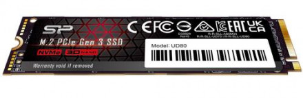Твердотельный накопитель SSD M.2 1 TB Silicon Power UD80, SP01KGBP34UD8005, PCIe 3.0 x4, NVMe 1.3
