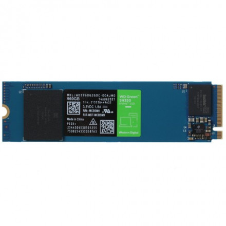 Твердотельный накопитель 960GB SSD WD GREEN SN350 M.2 2280 NVMe x4 R2400Mb/s W1900Mb/s WDS960G2G0C
