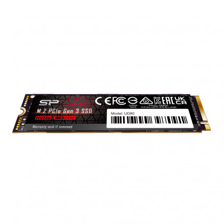 Твердотельный накопитель SSD M.2 2 TB Silicon Power UD80, SP02KGBP34UD8005, PCIe 3.0 x4, NVMe 1.3