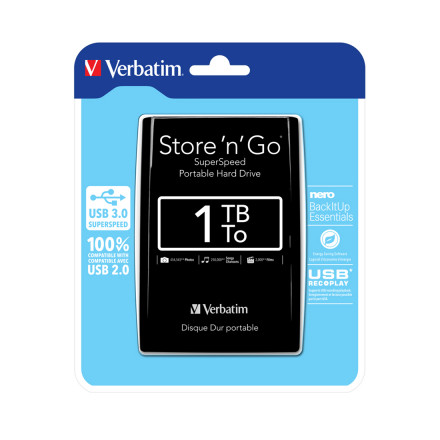 Внешний жёсткий диск Verbatim 1TB 2.5&quot; Store &#039;n&#039; Go Чёрный