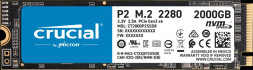 Твердотельный накопитель 2000Gb SSD Crucial P2 M.2 2280 PCIe Gen3x4 NVMe R2400Mb/s W1900MB/s CT2000P2SSD8