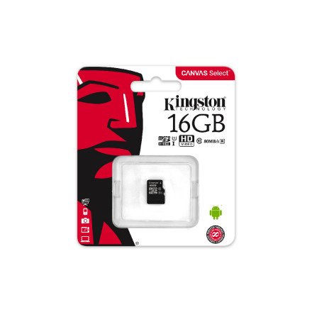 Карта памяти Kingston SDCS/16GBSP Class 10 16GB, без адаптера