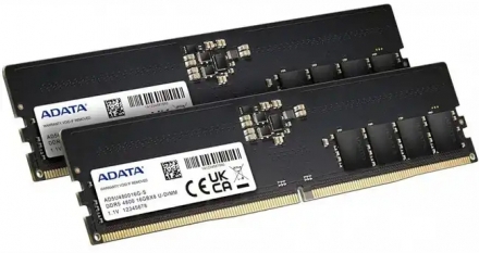 Оперативная память ADATA DIMM DDR5, 32GB (2 x 16GB), 4800MHz AD5U480016G-DT