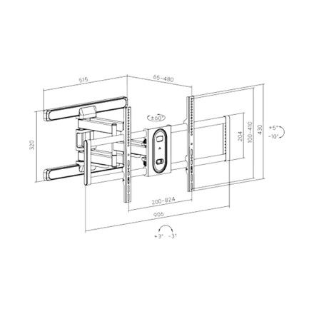 Кронштейн Brateck LPA81-486 для ТВ и мониторов 43&quot;-100&quot;